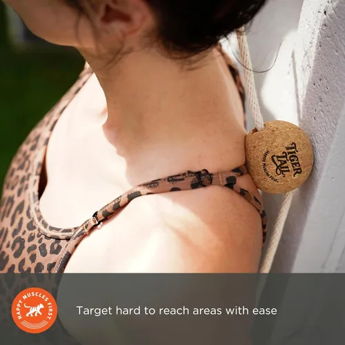 Vista 9 de Tiger Tail ReGreen Bola de rodillo de corcho de 2.6 bolas de masaje con cuerda + cuerda de algodón de 50 pulgadas - Masaje profundo de tejidos