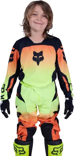 Fox Racing 180 - Camiseta de motocross juvenil para bicicleta de tierra, escudo amarillo fluorescente, talla S