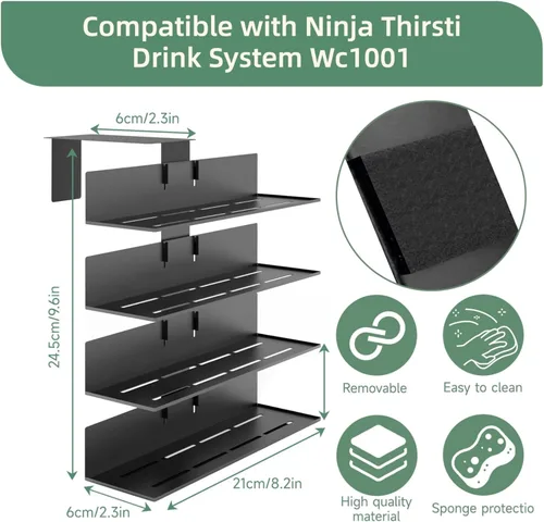 Vista 2 de Soporte para cápsulas de sabor para Ninja Thirsti WC1001 para máquina de refrescos, estante de almacenamiento de 20 capacidades para cápsulas