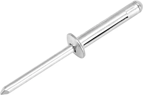 Vista 2 de QWORK Remaches explosivos, 200 piezas de mandril de aluminio de cabeza grande de 3/16 x 1 pulgada, remaches de agarre de aluminio sólido, remaches