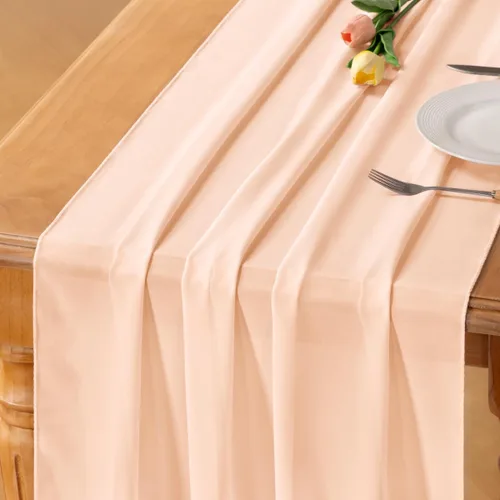 Socomi Camino de mesa de gasa beige para Pascua, primavera, bohemio, rústico, de 10 pies, 29 x 120 pulgadas, decoración de camino de mesa de boda,