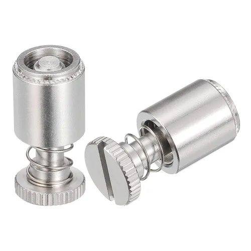 Vista 6 de uxcell 5pcs M5-0.031x0.437 in Panel de acero inoxidable Tornillos de resorte, PFC2 cabeza moleteada resorte cargado tornillos autoclinchantes
