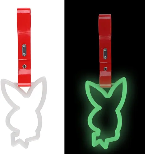 Vista 22 de Q1-TECH, JDM Tsurikawa Ring Japonés Subway Train Bus Car Handle en Forma de CONEJO Correa de Mano Anillos de Advertencia Parachoques Trasero