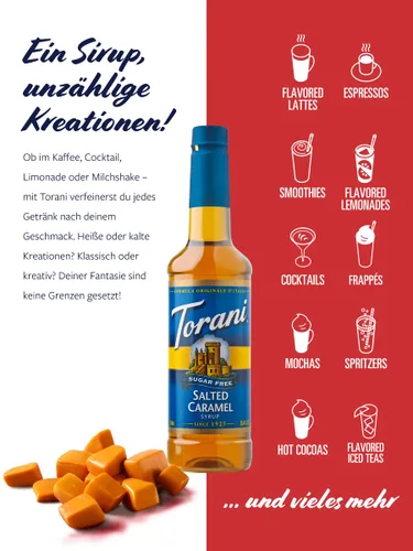 Vista 3 de Jarabe de caramelo salado sin azúcar, Torani, 25.4 onzas