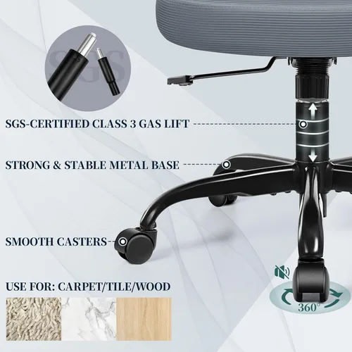 Vista 31 de FelixKing Silla de oficina, silla de escritorio ergonómica con altura ajustable y soporte lumbar, sillas giratorias, silla de computadora