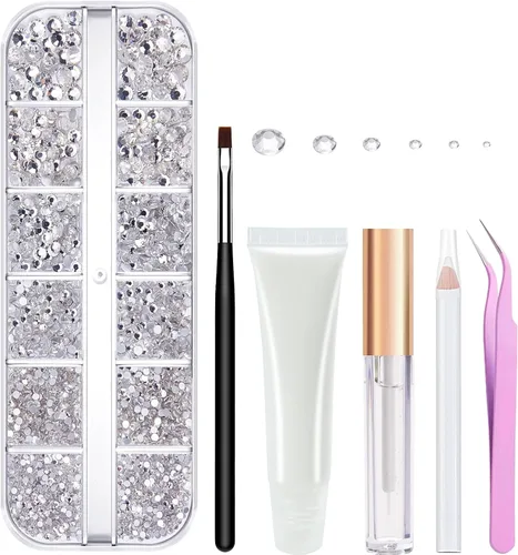 Gemas para el cabello con pegamento de maquillaje, diamantes de imitación