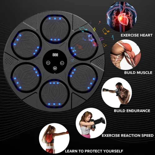 Vista 7 de Music Boxing Machine Kit Wall Mounted Smart Boxing Machine & Counter Complete Boxing Kit More Than a Standard Punching Machine for Adults & Home