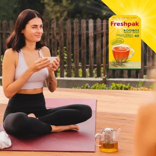 Vista 3 de Freshpak Té Rooibos 40 bolsitas de té sin etiqueta Rooibos naturales premium naturalmente libre de cafeína Apto para dieta cetogénica