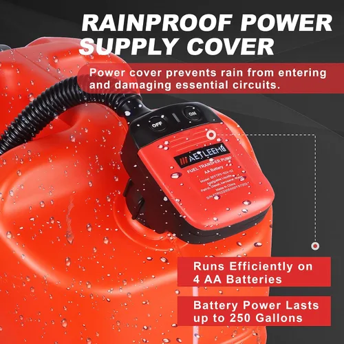 Vista 3 de Bomba de transferencia de combustible automática con sensor de parada automática (2.4 GPM), manguera de ingreso flexible se adapta a la mayoría