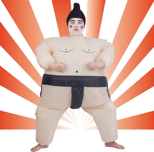Vista 7 de ATDAWN Trajes inflables de lucha libre de sumo para niños, disfraces inflables, disfraz de Halloween, disfraz de explosión, talla única