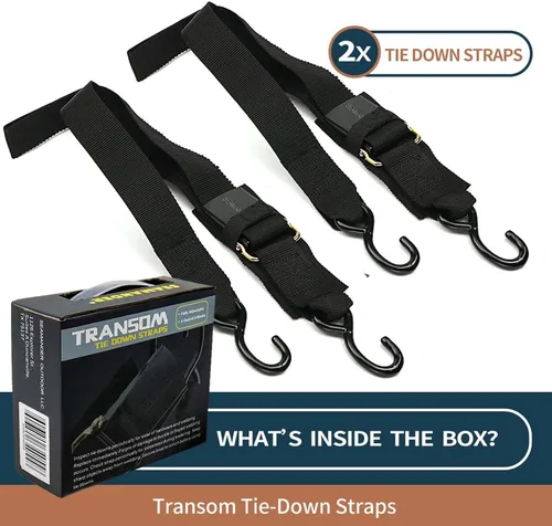 Vista 5 de Seamander Correas de Amarre de Barco a Remolque - Amarres de Popa de Grado Marino de 2 pulgadas x 48 pulgadas Correas Ajustables para Remolque