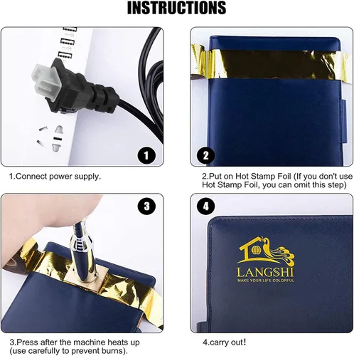 Vista 3 de Hierro de marca de madera eléctrico personalizado, hierro de marca para carpinteros Hierro de marca de madera para regalo del día del padre 200 W