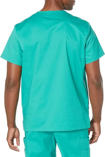 Vista 2 de Tienda Essentials Camiseta médica con cuello en V y bolsillos para hombre