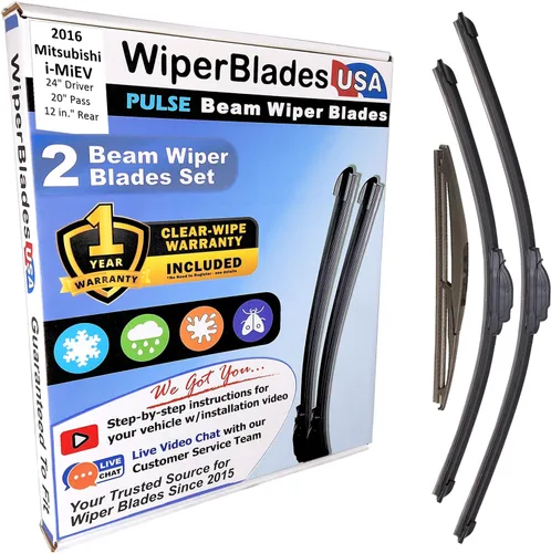 Vista 60 de WiperBladesUSA Juego de limpiaparabrisas con garantía de 1 año compatible con Mitsubishi Montero 1983 (juego de 2) de pulso
