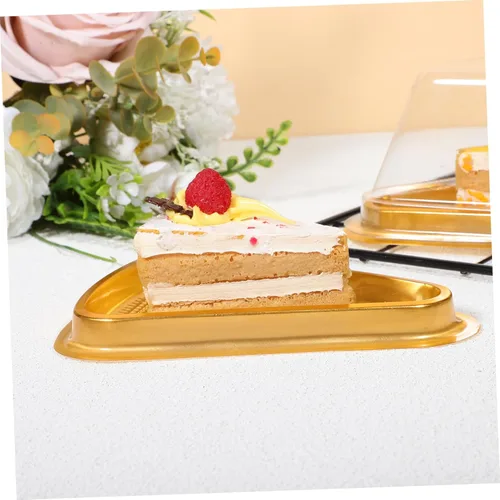 Vista 8 de STOBAZA 50 unidades de calcomanías triangulares para tartas y postres de panadería para llevar bodas, cumpleaños y celebraciones para rebanadas