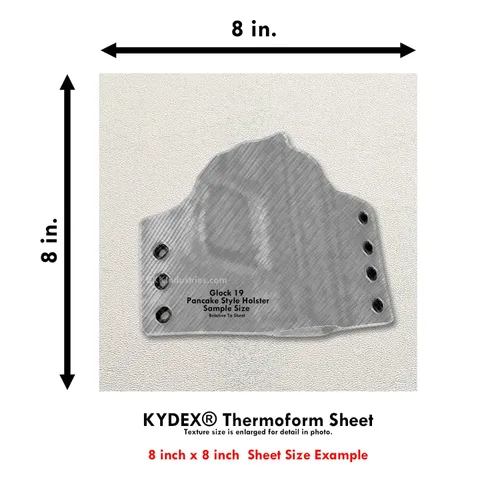 Vista 231 de Hoja de Termoformado Kydex - (Textura P1) - (Espesor de 0,15 cm) - (20,3 cm x 20,3 cm) - (Gris Barco) - (2 Hojas) - Para Hacer Fundas DIY, Armadura