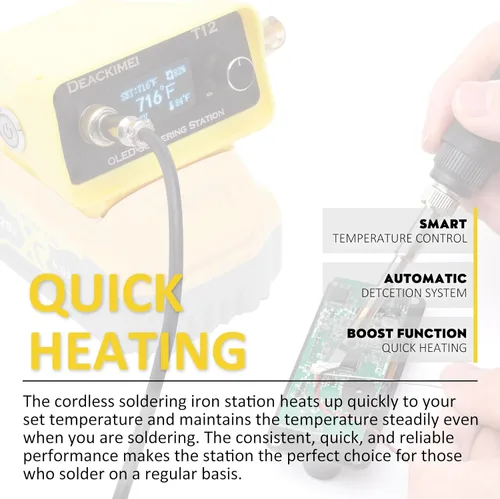 Vista 8 de Estación de soldador inalámbrico para batería Dewalt 20V Max, temperatura ajustable, suspensión automática y protección de bajo voltaje, conversión