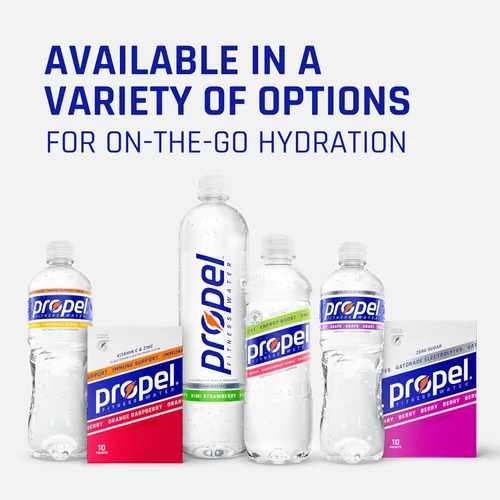 Vista 8 de Propel Energy Boost - Agua con sabor a cero calorías con electrolitos y cafeína, paquete variado de 3 sabores, botellas de 16.9 onzas líquidas