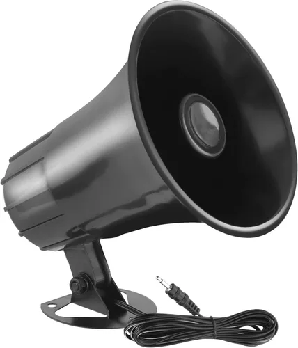 Pyle Altavoz de bocina de trompeta mono para todo tipo de clima, altavoz PA portátil de 5 pulgadas con impedancia de 8 ohmios y potencia máxima de