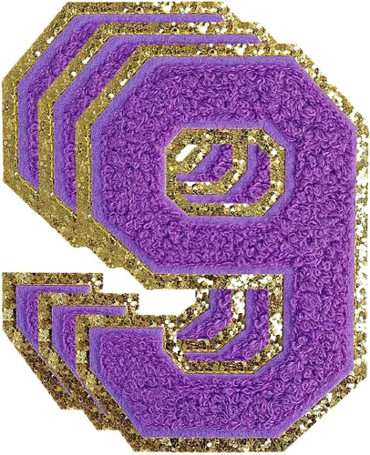 Vista 157 de 3 parches de letras de felpilla negra, parches de letras termo-adhesivas de 4-1/2", parches universitarios para ropa, S