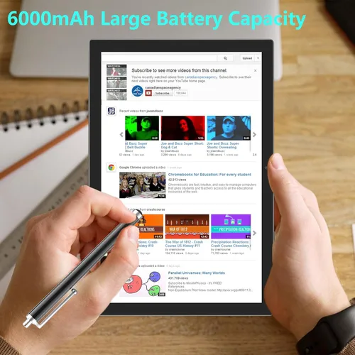 Vista 6 de Tablet Android 14 de 10 pulgadas con teclado, juego de tabletas 2 en 1 incluye funda ratón lápiz capacitivo, 8GB RAM+64GB ROM, tableta Quad Core