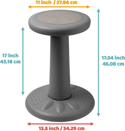 Vista 3 de Studico ActiveChairs Kids Wobble Stool, Flexible Classroom Seating Improves Focus, Posture & Helps ADHD/ADD. Get The Wiggles Out Active Fidget Desk