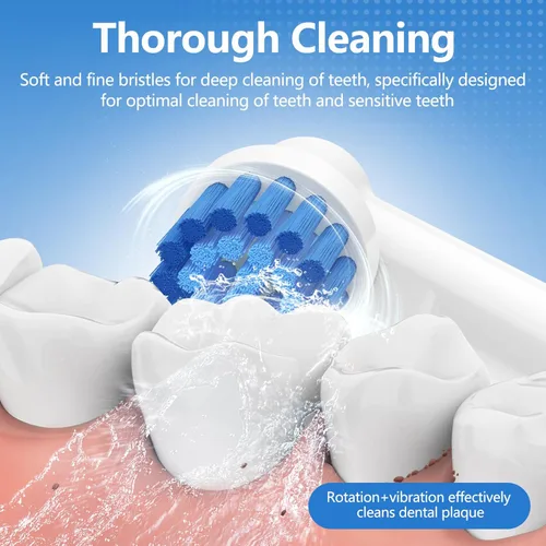 Vista 3 de Cabezales de cepillo de repuesto sensibles a cerdas suaves para cepillo de dientes eléctrico Braun, cepillado suave y cómodo para encías sensibles