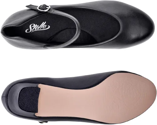 Vista 2 de Stelle Zapatos de carácter para mujer 1.5"2" Zapatos de baile con correa de tobillo para salón de baile, salsa, tango, flamenco, latín