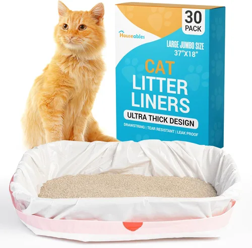 Houseables Bolsas de arena para gatos, forros de caja de arena, bolsas de caja de arena, bolsas de caja de arena, 37 x 18 pulgadas, paquete de 30