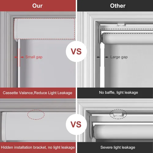 Vista 4 de HOTSOON Persianas enrollables opacas sin cordón, con cenefa de casete, con aislamiento térmico, protección UV, para hogar, oficina, dormitorio
