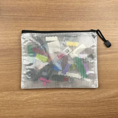 Vista 8 de A5 (9 x 7 pulgadas), bolsa de malla con cremallera para documentos, carpetas de archivos de plástico con cremallera para suministros de oficina