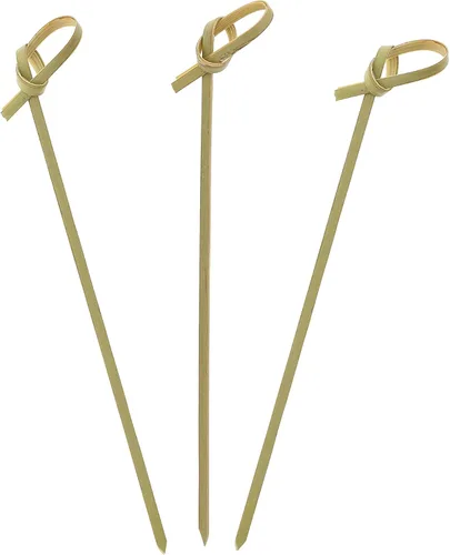 Royal Juego de 100 púas de cóctel y hors' D'oeuvre de Bamboo Knot de 4.5 pulgadas