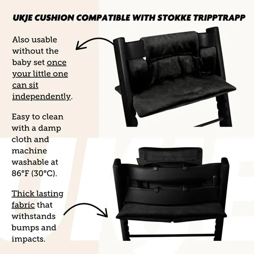 Vista 6 de UKJE Cojín Compatible con Stokke Tripp Trapp (Modelo Antiguo y Nuevo) 2 Piezas, Cojín de Asiento Suave para Bebés y Niños Pequeños, Algodón