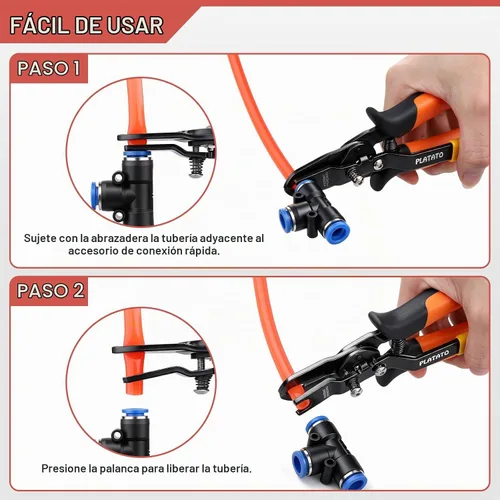 Vista 4 de PLATATO Air Line Removal Tool for 1/4”- 5/16” (6-8mm) with Tube Cutter