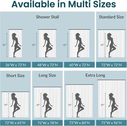 Vista 7 de Titanker 3G forro de PEVA para cortina de regadera, 72 x 72pulgadas, forro plástico transparente, ligero e impermeable para cortina, para baño