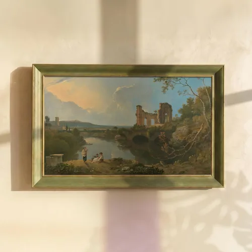 Vista 7 de Marco de TV hecho a mano verde Lisboa, compatible solo con Samsung The Frame (se adapta a TV Frame 2021-2025, 32 pulgadas)