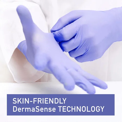 Vista 5 de Medicom AssureTouch - Guantes de nitrilo puro para examen médico, pequeños, 3 mil, 200 unidades, guantes desechables sin látex, sin polvo