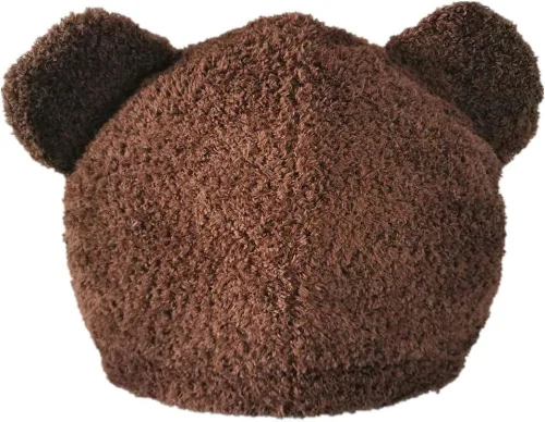 Vista 3 de Disfraz de cabeza de mascota de oso de peluche marrón, máscaras de animales, disfraz de Halloween