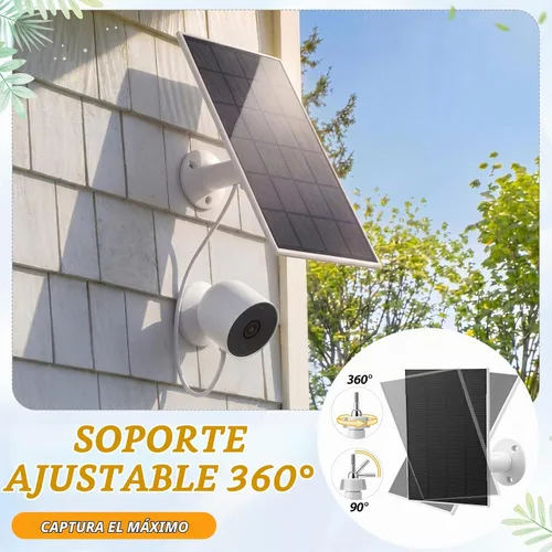 Vista 4 de Paquete de 4 paneles solares compatibles con cámara Google Nest para interiores y exteriores (versión de batería), cargador de energía solar