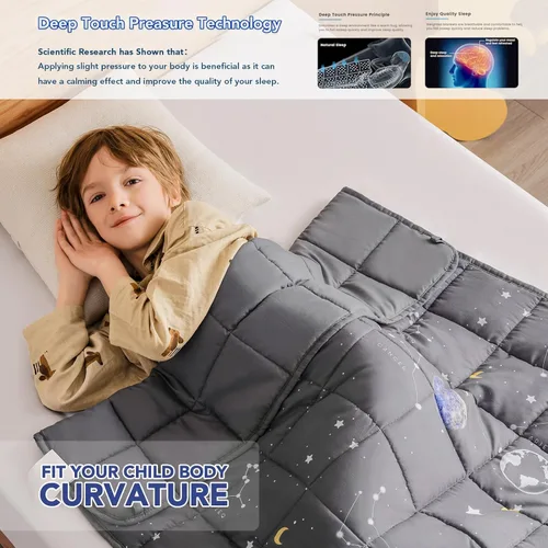 Vista 73 de Topcee - Manta con peso (3 libras, 36 x 48 pulgadas), refrescante, para dormir, perfecta para 20 a 40 libras, manta transpirable de tamaño de manta