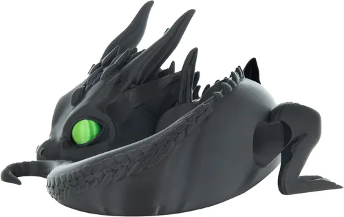 Vista 9 de Costume Wizard Soporte Dragon para Echo Dot 4ª/5ª generación, 3D impreso Dragon Yaxa Echo altavoces de escritorio, soporte para Echo Dot 5ª Negro