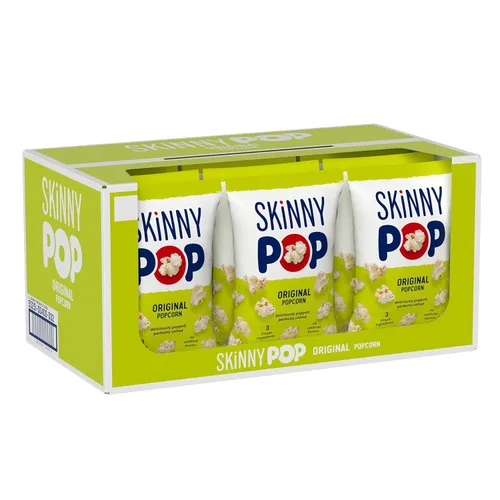 Vista 29 de SkinnyPop Palomitas de maíz, sabor mantequilla, hechas con mantequilla real, bocadillo de grano entero, bolsa de 4.4 onzas
