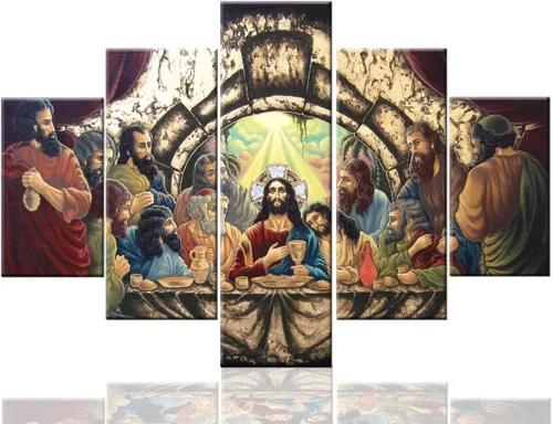 Vista 8 de TUMOVO Jesús Christian - Pintura sobre lienzo de 5 piezas