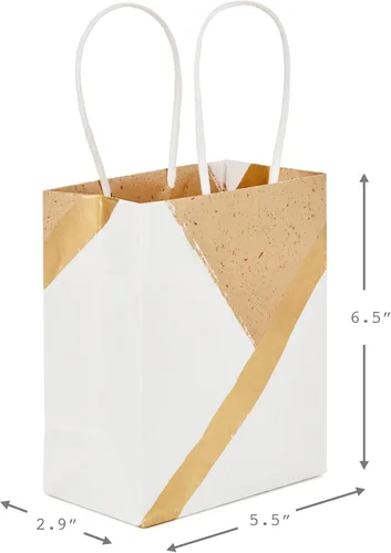 Vista 9 de Hallmark Bolsas de regalo pequeñas de papel de 6 pulgadas (paquete de 8 unidades, papel kraft, turquesa y menta) para Navidad, cumpleaños, bodas