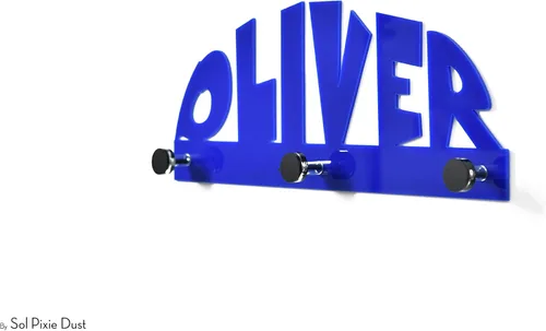 Vista 3 de Modern Wall Hook - Navy Blue - Custom Name - Personalized Wall Hanger - Nursery Room Decor - Coat Hook - Decorative Wall Hooks - Kids Room