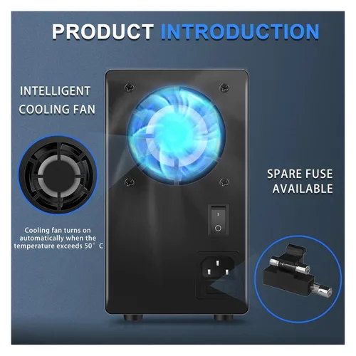 Vista 6 de Fuente de alimentación de CC variable, 30 V, 10 A, 5 A, fuente de alimentación de banco regulada de CC con pantalla LED de 4 dígitos, 15 V, 60 V