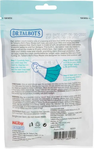 Vista 7 de Dr. Talbot's Mascarilla infantil desechable para la salud personal