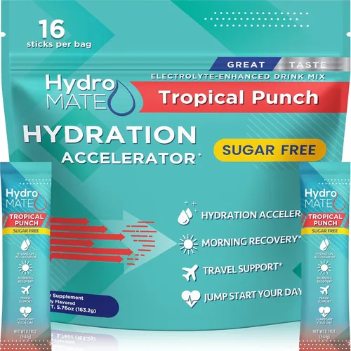 Vista 13 de Paquetes de hidratación sin azúcar en polvo de electrolitos Acai Berry HydroMATE 30 Sticks