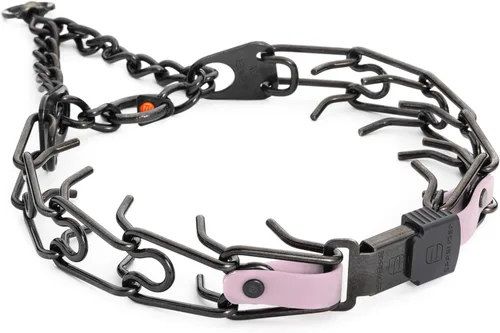 Vista 31 de Collar para Perro Herm Sprenger de Acero Inoxidable Negro con Hebilla de Liberación Rápida ClicLock y Inserción de Biothane Collar de Entrenamiento