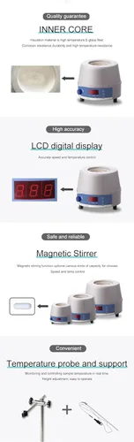 Vista 2 de GOYOJO Agitador magnético de laboratorio con calefacción, juego de placa de agitación magnética digital, capacidad de 33.8 fl oz, 33.8 fl oz